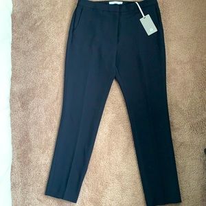 Navy blue high rise ankle length work pant